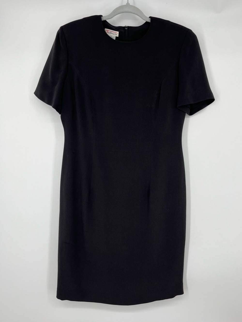Talbots Black Silk Short-Sleeve Sheath Dress sz 10